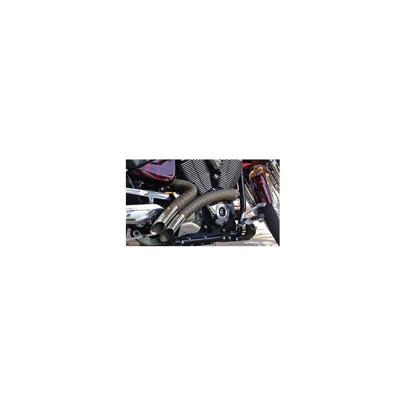 Simoni Racing Kit Ruban Isolant pour Échappement 1 - 15m x 5cm + 6 colliers < 1000°C - Fibre de Titane