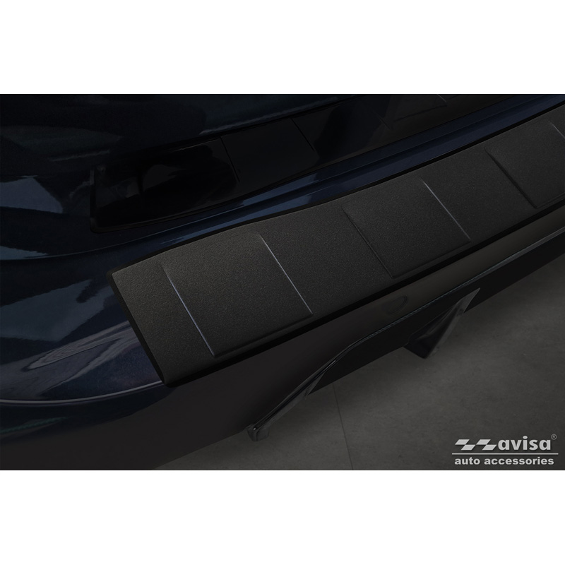 Protection de seuil arrière inox noir mat sur mesure pour BMW Série 3 Touring (G21) Facelift 2022- avec Pacquet-M 'Ribs'