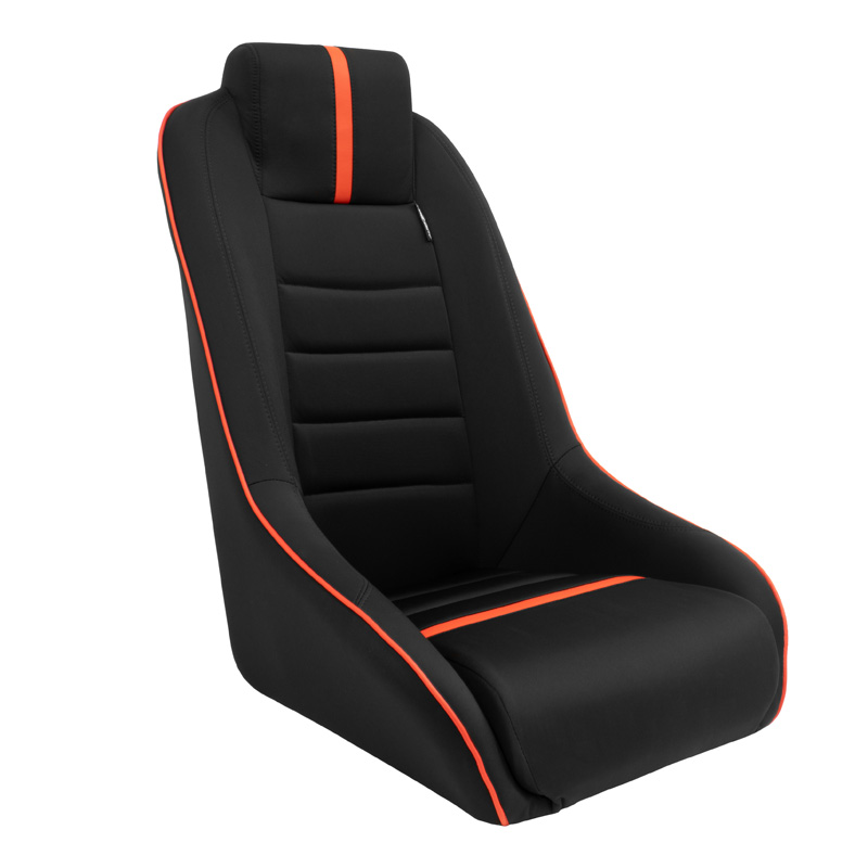 Siège baquet 'Classic RS' - Noir/Rouge - Dossier fixe + Appuie-tête intégré - incl. glissières
