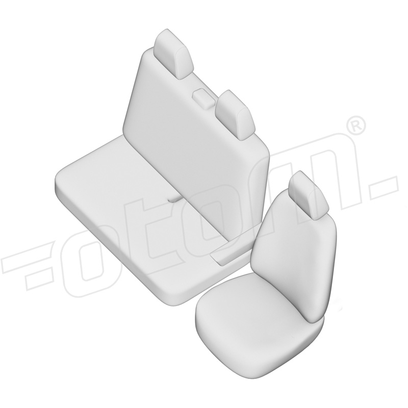otoM Original Design Housses de siège en tissu 2+1 sur mesure pour Renault Master IV 2024- (accoudoir sur le siège du conducteur)