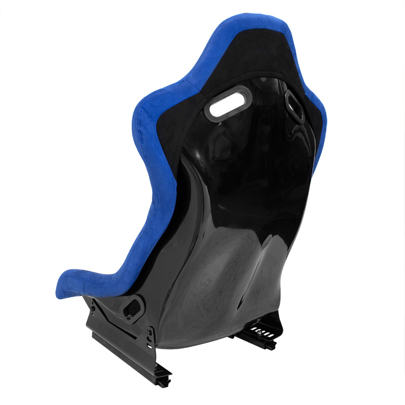 Siège baquet 'LV' - Noir/Bleu - Dossier fixe en polyester - incl. glissières