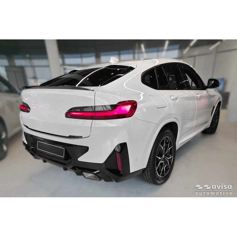 Avisa Moulure de hayon en Inox Noir Chrome sur mesure pour BMW X4 II (G02) M-Sport Facelift 2021-
