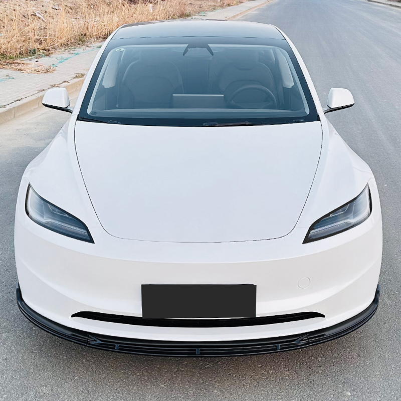 Spoiler avant sur mesure pour Tesla Model 3 Facelift 2024- (ABS Noir luisant)