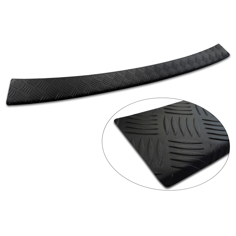 Avisa Protection de seuil arrière inox noir mat sur mesure pour Ford Transit Courier II / Tourneo Courier II 2023- 'Riffled Plate'