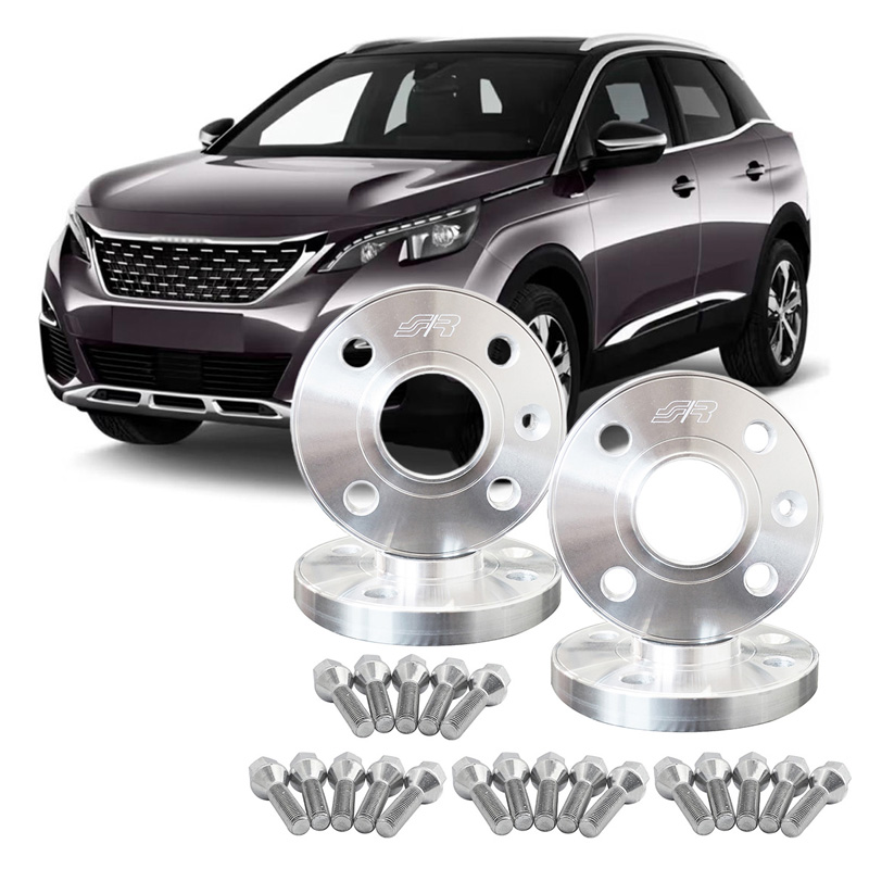 Simoni Racing Kit d'Élargisseurs de Roue en aluminium - 2x16mm(AV) - 2x20mm(AR) (Moyeu 65,1mm) avec boulons de roue - sur mesure pour Peugeot divers