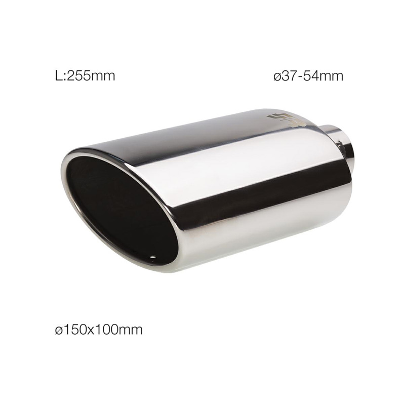 Simoni Racing Embout d'Échappement Ovale/Oblique Inox - 150x100xL250mm - Montage ->54mm