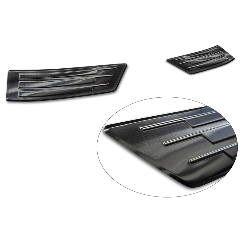 Avisa Protection de seuil arrière inox noir sur mesure pour Renault Scenic E-Tech 2024- 'Ribs'