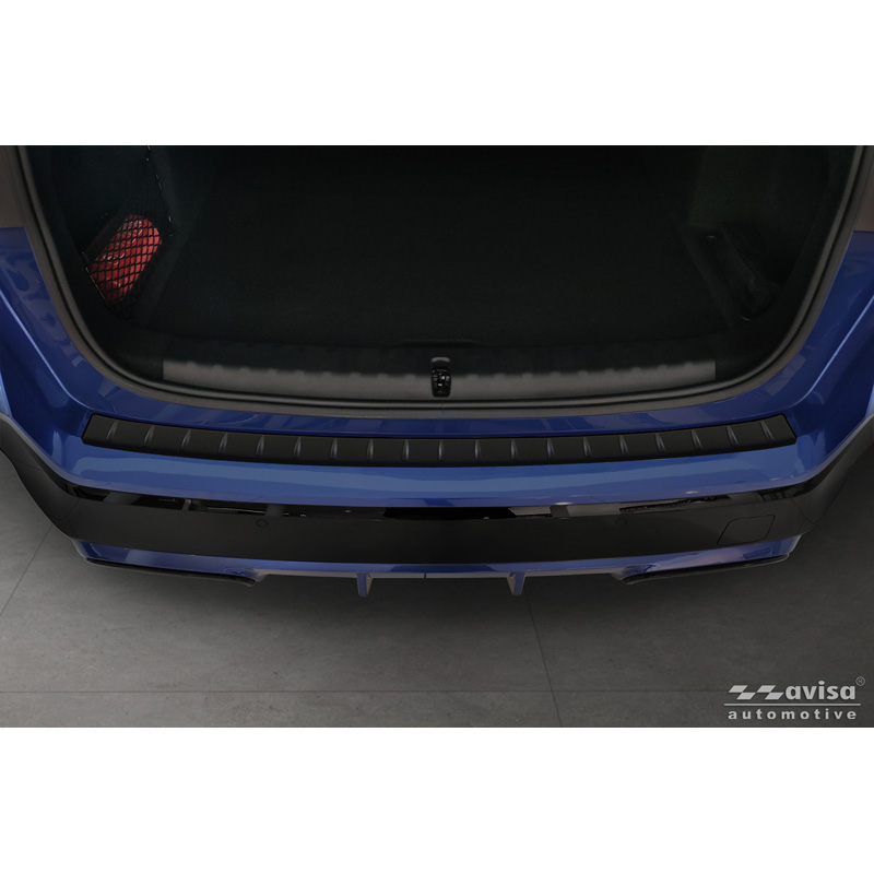 Avisa Protection de seuil arrière inox noir mat sur mesure pour BMW X1 (U11) M-Sport & iX1 (U11) M-Sport 2022- 'Ribs'