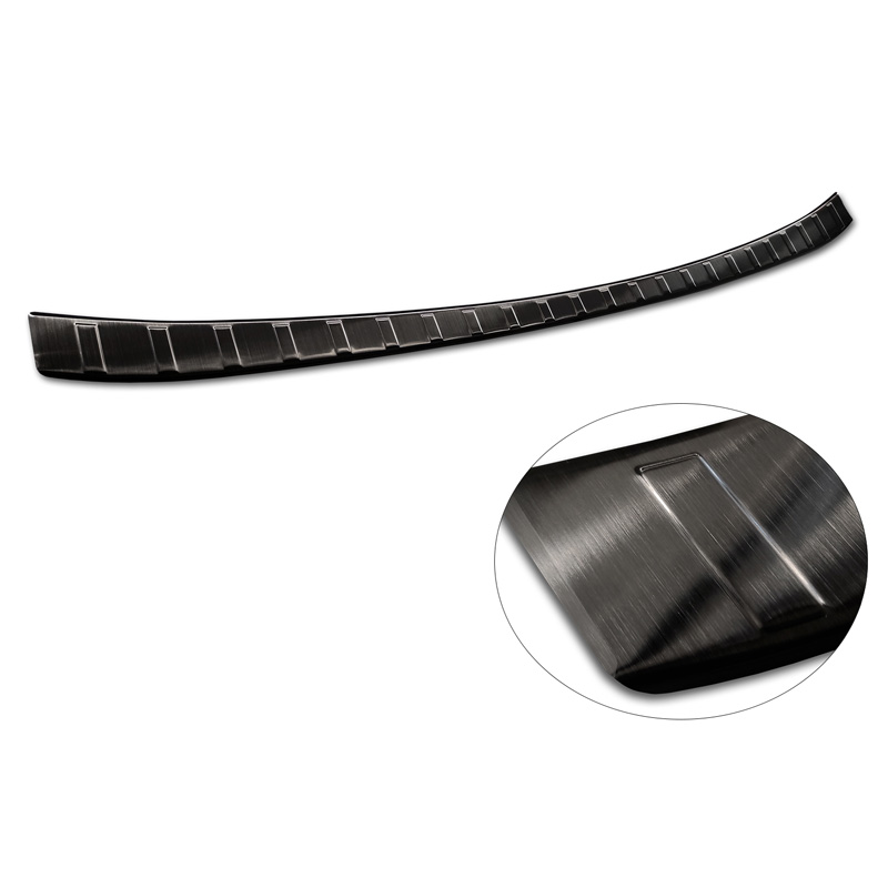 Protection de seuil arrière inox noir sur mesure pour BMW iX (I20) 2021- 'Ribs'