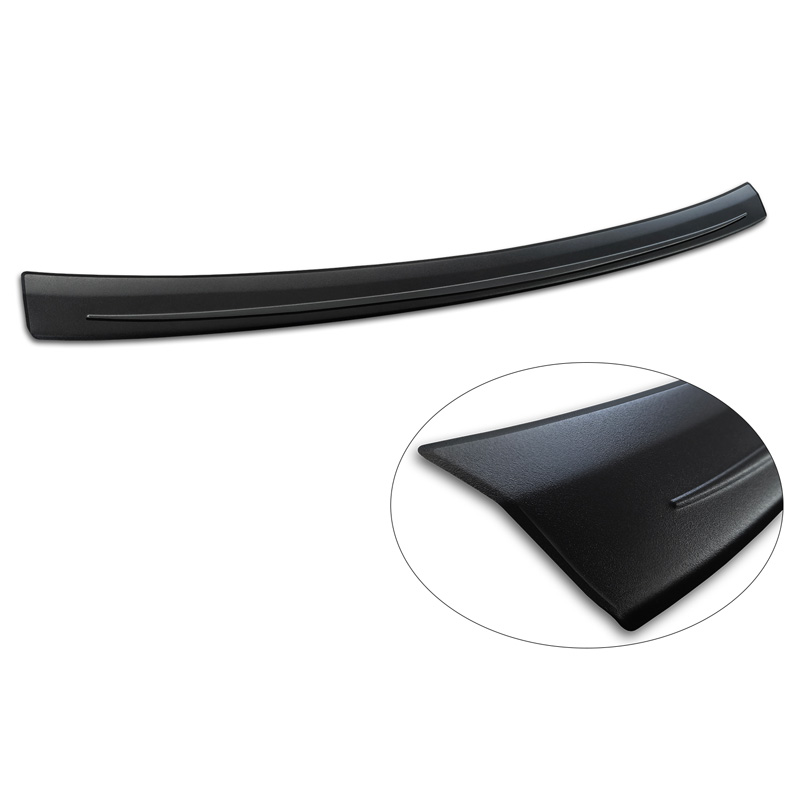 Avisa Protection de seuil arrière inox noir mat sur mesure pour Audi Q4 e-tron (F4B) & Q4 e-tron Sportback (F4N) 2021- 'Ribs'