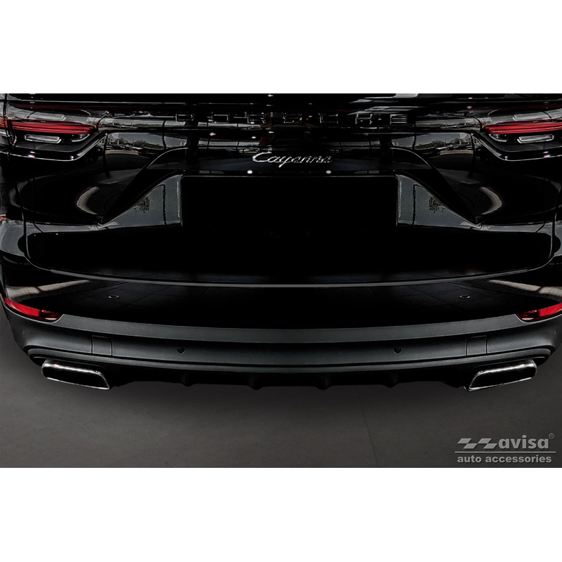 Protection de seuil arrière inox noir sur mesure pour Porsche Cayenne III 2017-