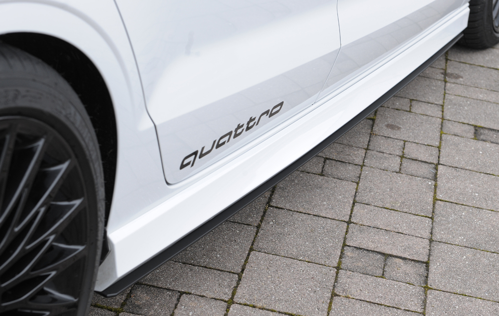 Zijskirts Rieger Audi A3 8V Cabrio S-line Zwart Glans