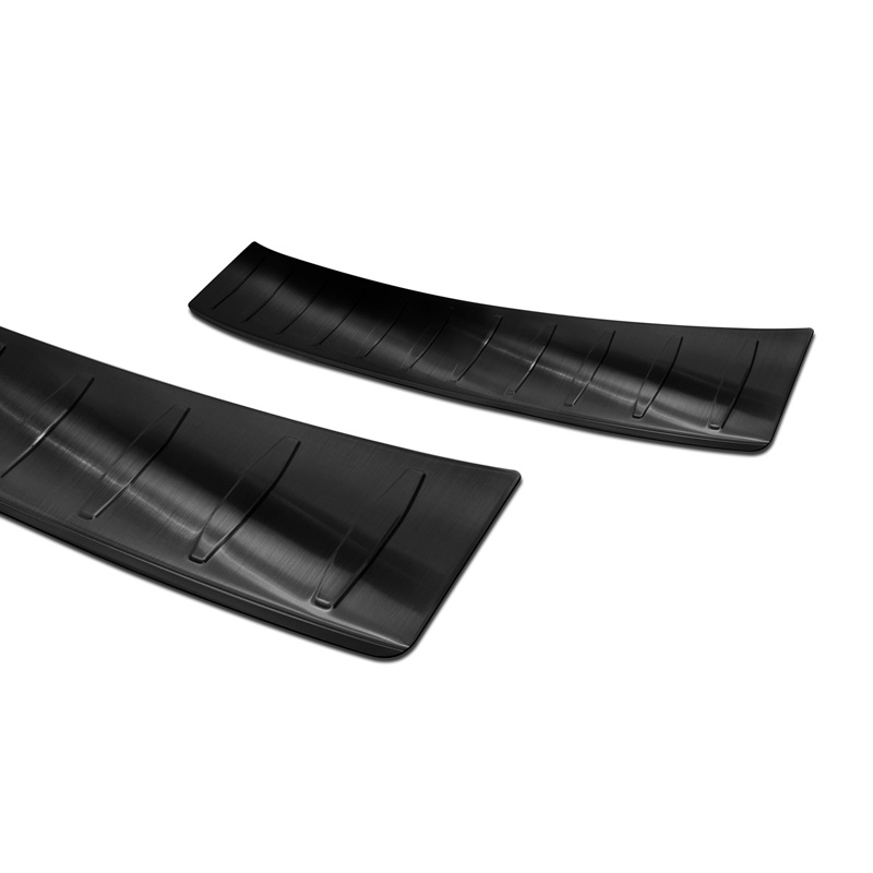 Protection de seuil arrière inox noir sur mesure pour Opel Corsa F HB 5-portes GS-Line 2019- 'Ribs'