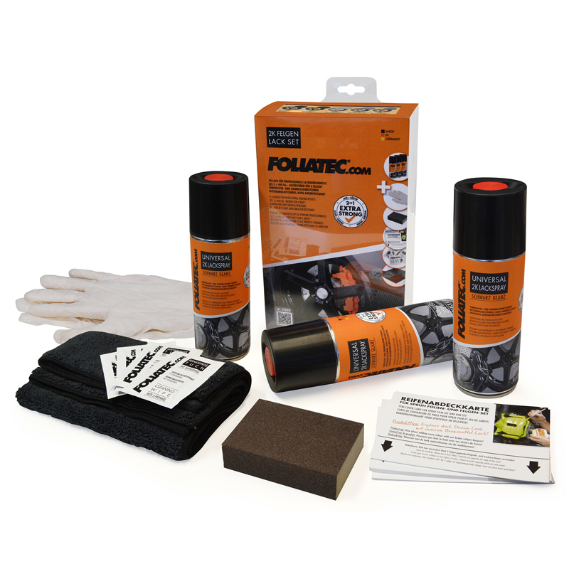 Foliatec Set de Universal 2C Spray Peinture - argent métallique brillant 1x400ml