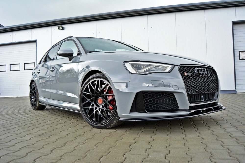 Voorspoiler V.2 Audi RS3 8V Sportback Glanzend zwart