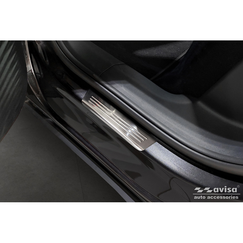 Seuils de portes inoxydable sur mesure pour Volkswagen ID.4 2020 - 'Lines' - 4-pièces