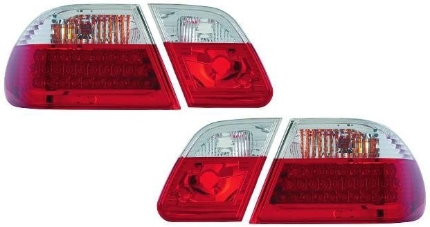 Feux arriere LED Mercedes E-Class W210 rouges/blanc