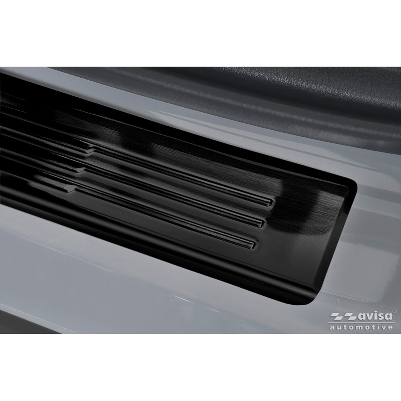 Avisa Seuils de portes inoxydable noir sur mesure pour Mazda CX-5 III 2025- - 'Lines' - 4-pièces
