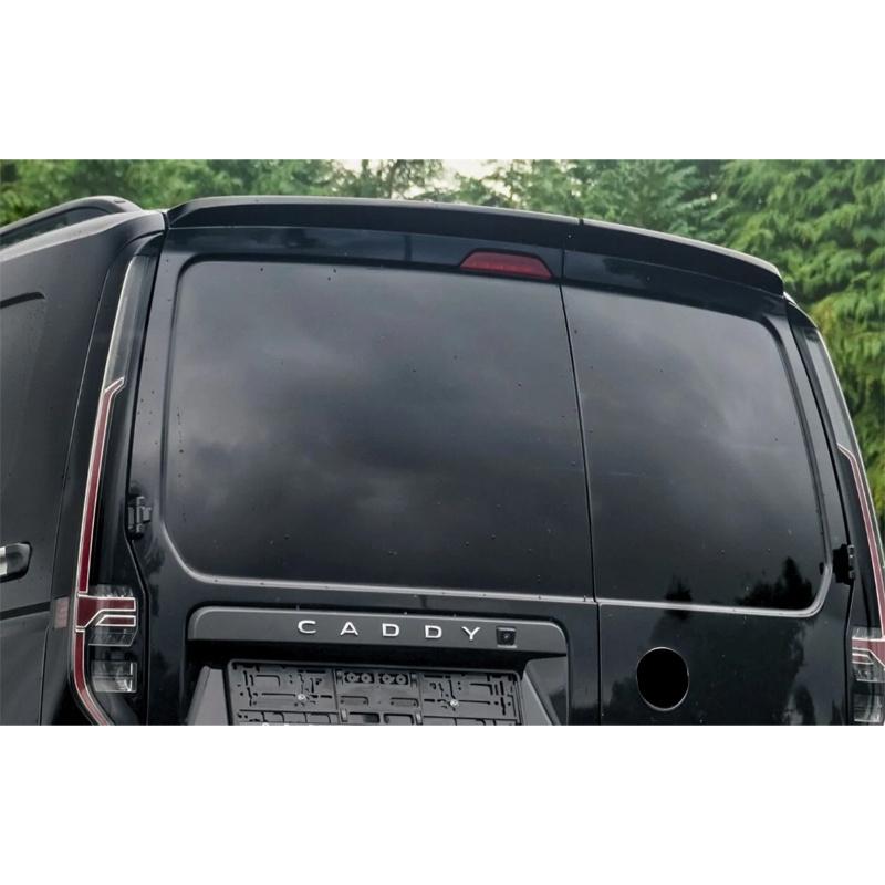 Becquet de toit sur mesure pour Volkswagen Caddy V Box/MPV 2020- (avec 2 portes battantes) (ABS Noir Luisant)