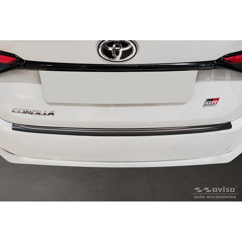 Protection de seuil arrière inox noir sur mesure pour Toyota Corolla XII Sedan 2019-