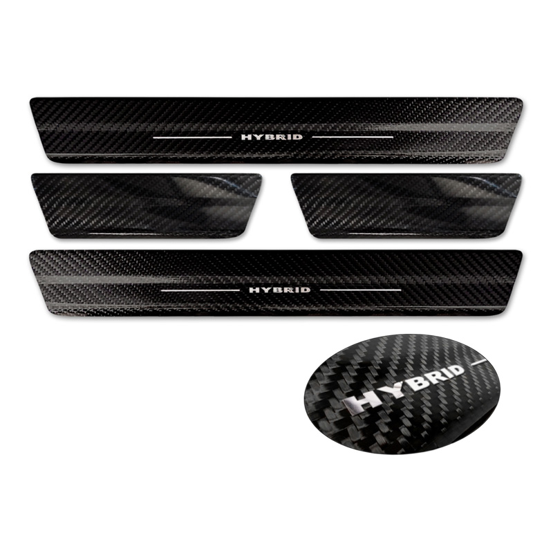 Seuils de portes carboné 3D noir sur mesure pour Toyota RAV-4 (5th Gen) 2018- & Suzuki Across 2022- 'Hybrid' 2-pièces