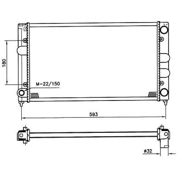 Radiator PASSAT 88-93 525x322 1.6/1.8+I