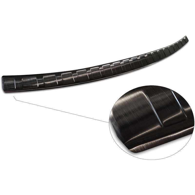 Protection de seuil arrière inox noir sur mesure pour Skoda Enyaq iV 2020- excl. Coupe 'Ribs'