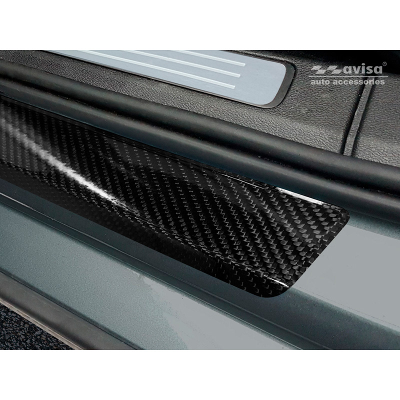 Seuils de portes carboné 3D noir sur mesure pour Volvo S60 III & V60 II 2018- 4-pièces