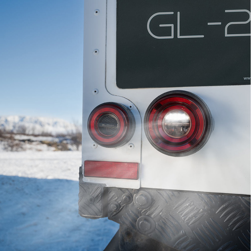 Glohh GL-2 Feux Arrières LED sur mesure pour Landrover 90/110 1983-1990 & Defender (LD) 1990-2016 - Rouge/Fumée (6-pièces)