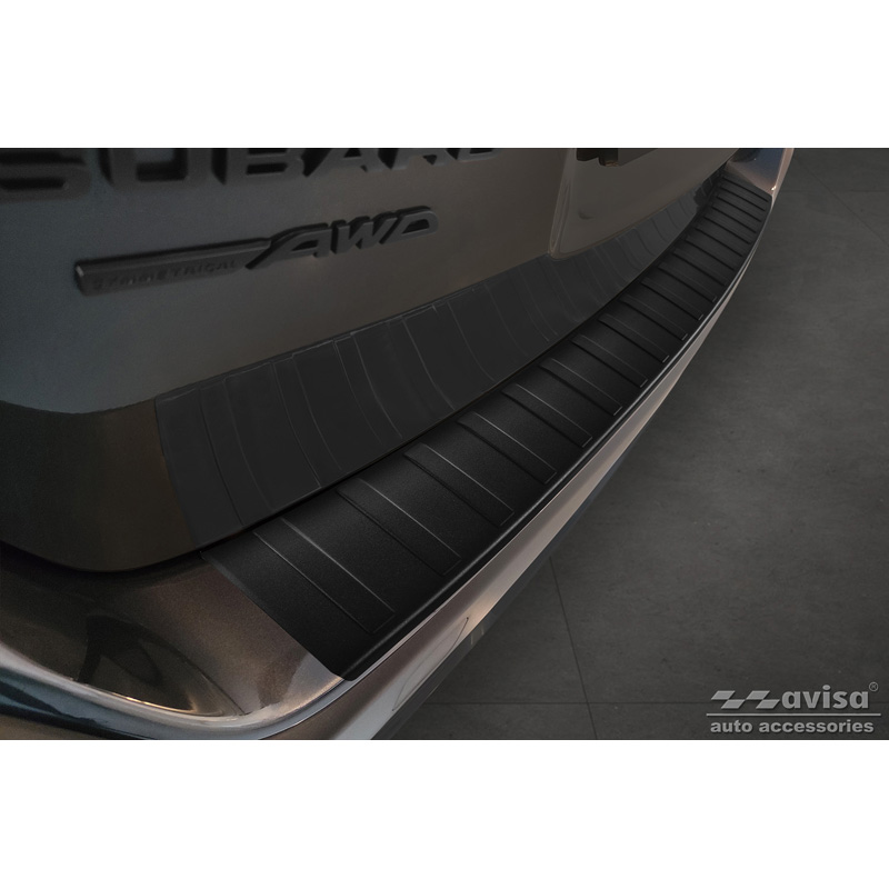 Protection de seuil arrière inox noir mat sur mesure pour Subaru Outback (BT) 2020- 'Ribs'