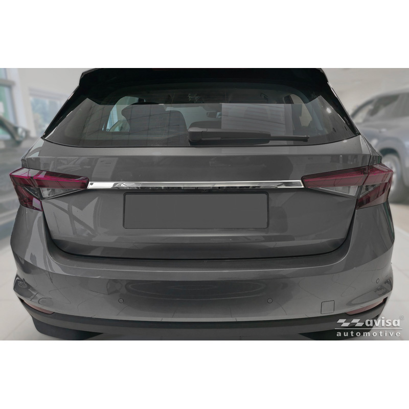 Avisa Revêtement d'habillage du hayon du coffre inox Chrome sur mesure pour Skoda Fabia IV (PJ3) 2021-