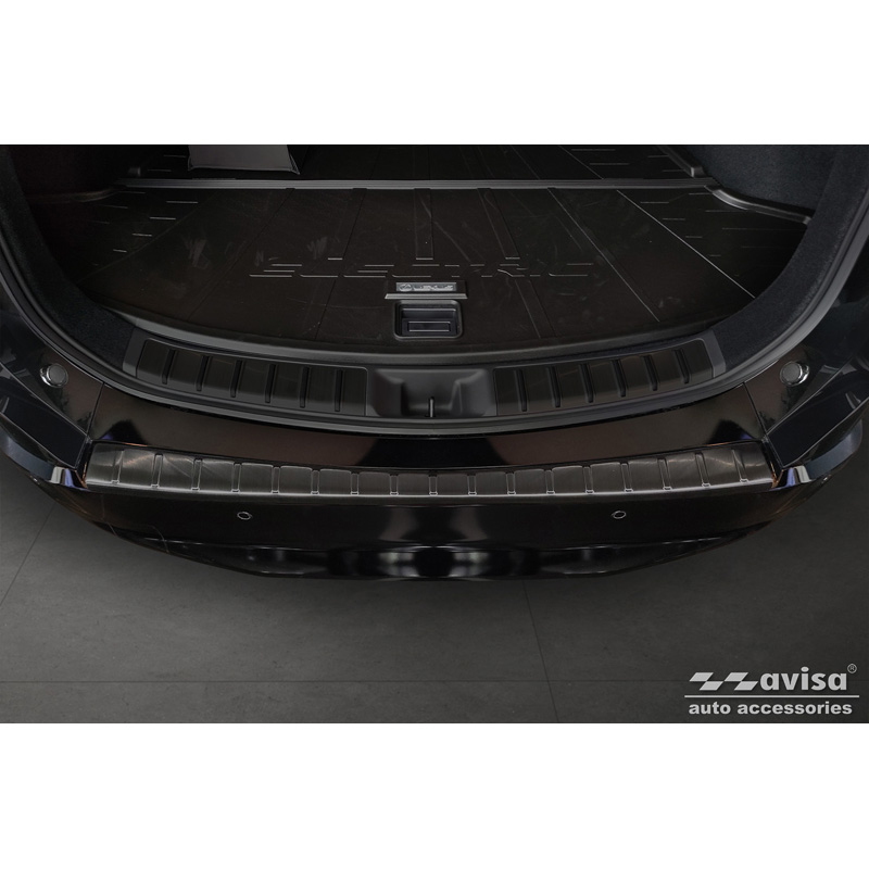 Protection de seuil arrière inox noir sur mesure pour Lexus RZ 2023- 'Ribs'