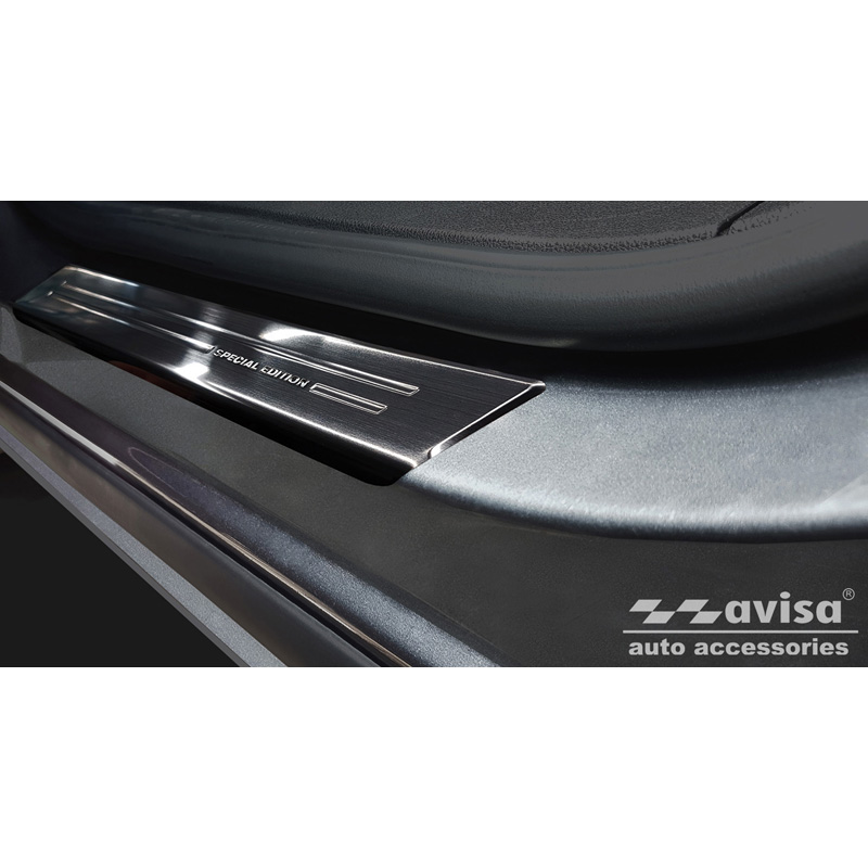 Seuils de portes inoxydable Noir sur mesure pour Opel Zafira 2012-2019 - 'Special Edition' - 4-pièces