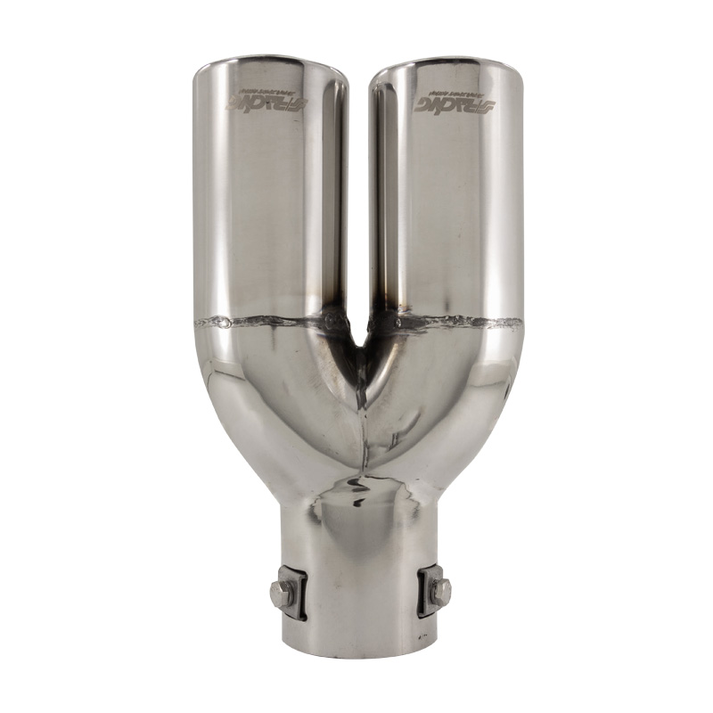 Simoni Racing Embout d'Échappement Rond Double Inox - Ø63xL220mm - Montage ->60mm