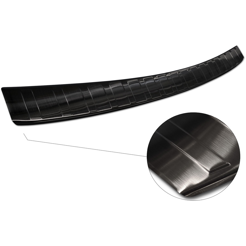 Protection de seuil arrière inox Noir sur mesure pour Citroën C4/e-C4 III 2020- 'Ribs'