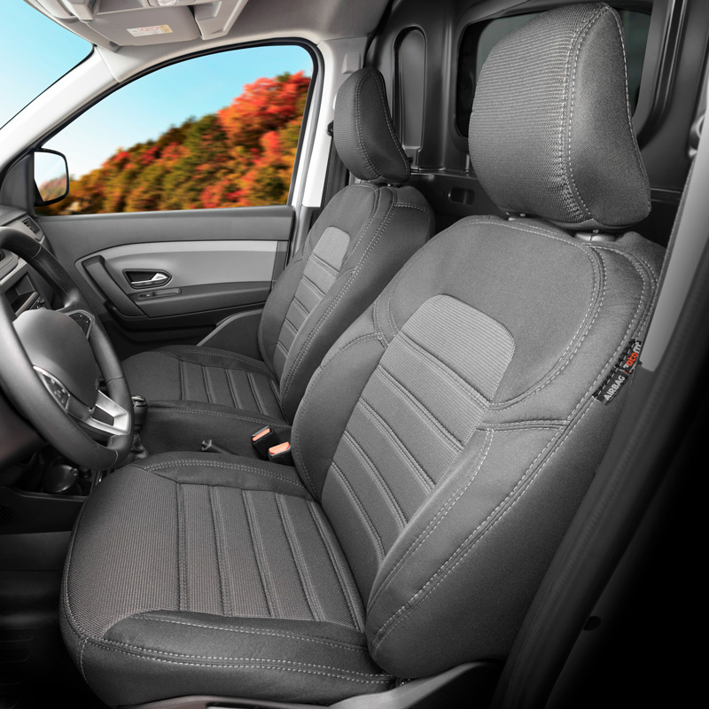 Original Design Housses de siège en tissu 1+1 sur mesure pour Volkswagen Caddy V Box 2020-