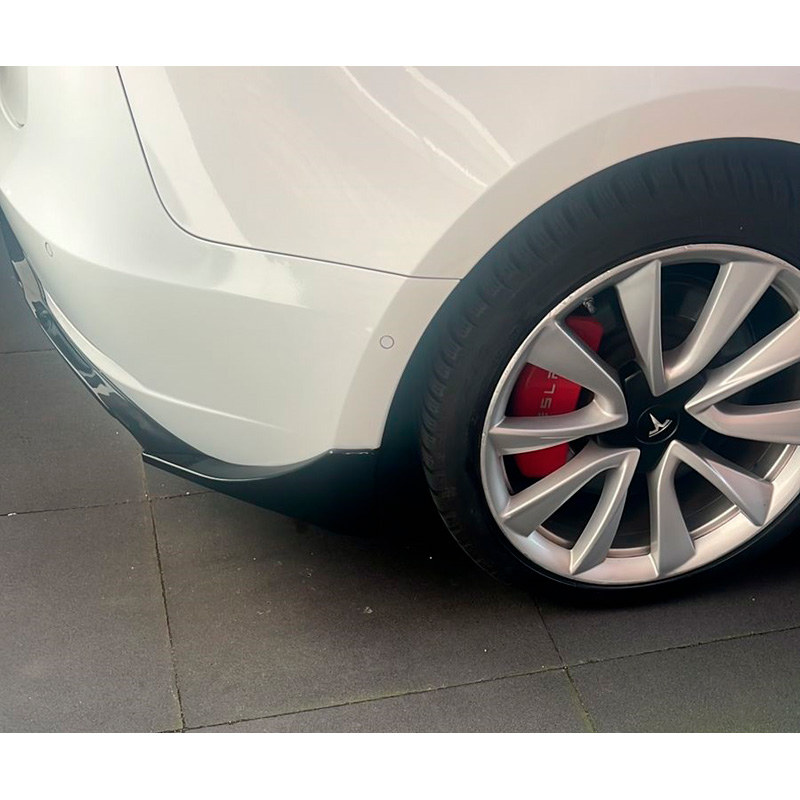 Jupe arrière (Diffuser) sur mesure pour Tesla Model 3 2017- 'Aero' (ABS Noir Luisant)