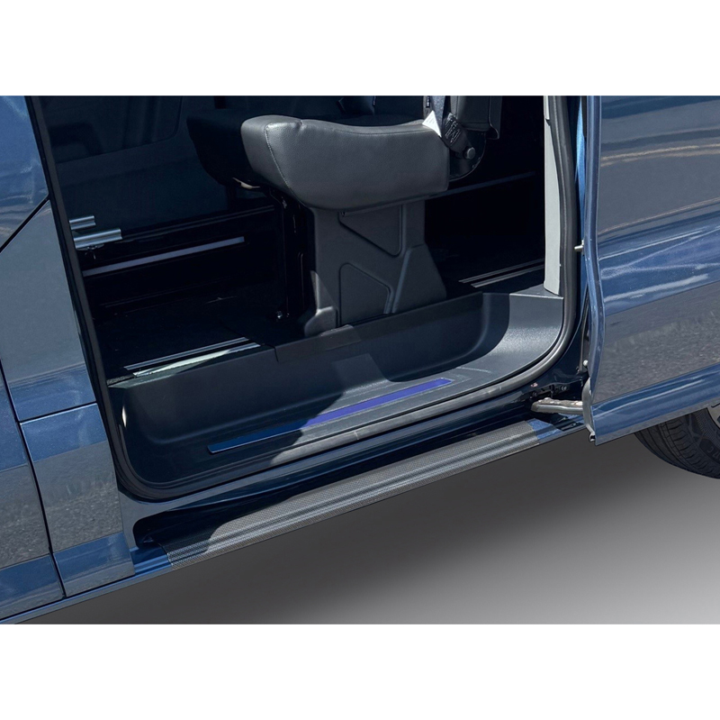 RGM Seuils de portes sur mesure pour Volkswagen Transporter T7 2024- & Ford Transit Custom / Tourneo Custom (V710) 2023- - Porte coulissante à gauche - aspect carbone