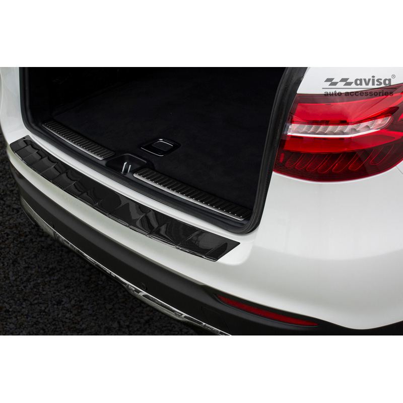 Protection de seuil arrière carboné 3D sur mesure pour Mercedes GLC 2015-2019 & FL 2019- 'Ribs'