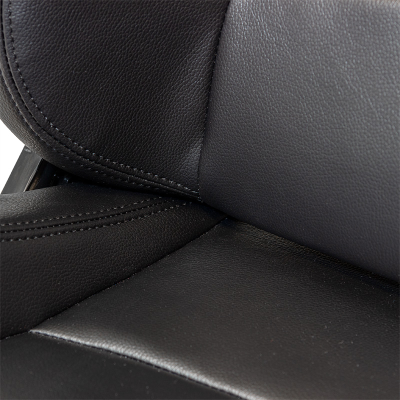 Siège baquet 'BS2' - Simili Cuir Noir - Dossier réglable en polyester - incl. glissières