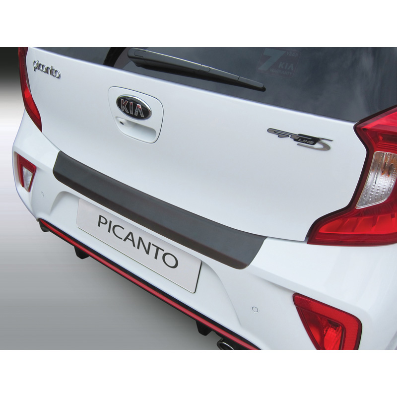 Protection de seuil arrière (ABS) sur mesure pour Kia Picanto 5/2017- Noir