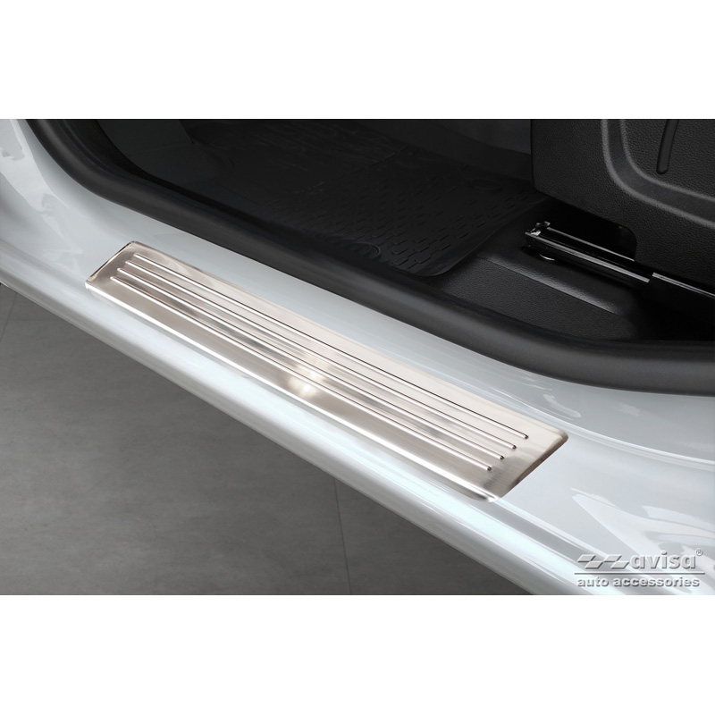 Seuils de portes inox sur mesure pour Renault Express Furgon 2021- 'Lines' - 2-pièces