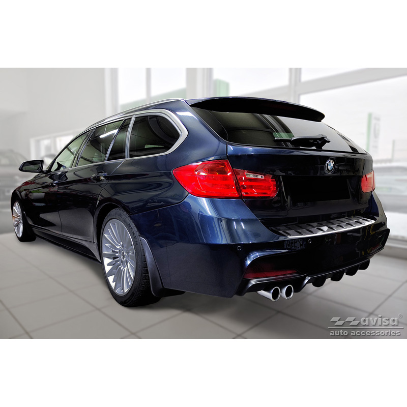Protection de seuil arrière inox sur mesure pour BMW Série 3 (F31) Touring (incl. Paquet M) 2012-2015 & Facelift 2015-2019 'STRONG EDITION'
