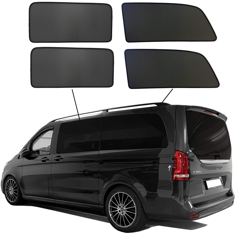 SunClip Protection visuelle & solaire sur mesure pour Mercedes Classe-V W447 (Chassis longue) 2014-2024 sans vitres entrebâillantes
