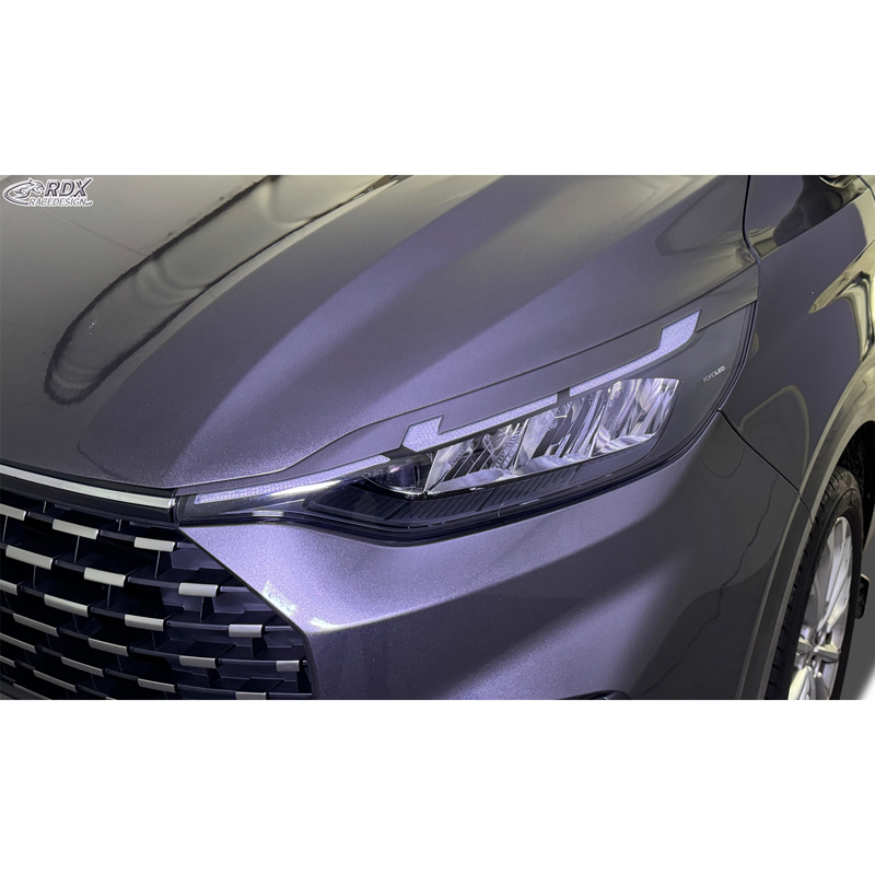 RDX Spoilers de phares sur mesure pour Ford Transit Custom & Tourneo Custom (V710) 2023- (avec phares LED & Matrix-LED) (ABS)