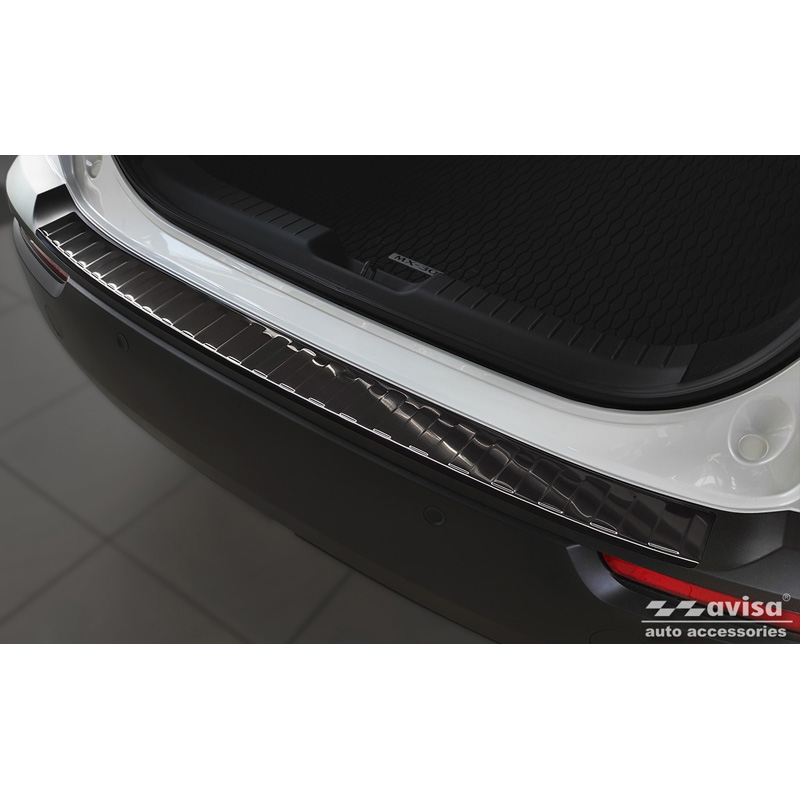 Protection de seuil arrière inox noir sur mesure pour Mazda MX-30 2020- - 'Ribs'
