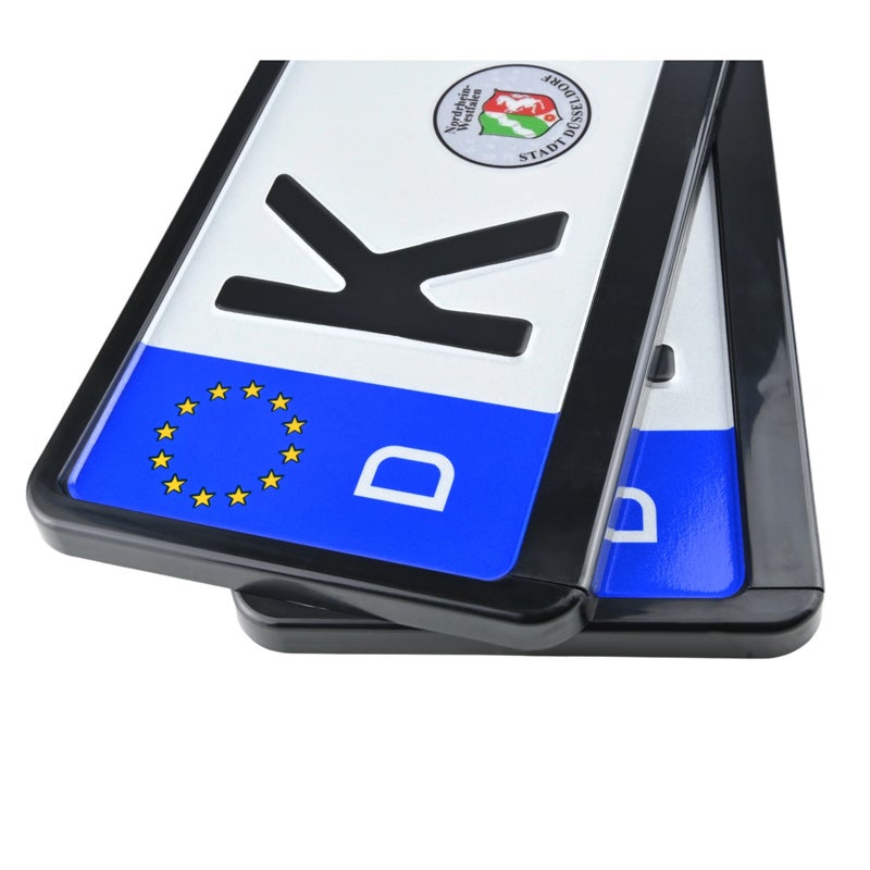 Alti Giri Set de Portes-plaque synthétique 52,7x12,8cm - Type Autodromo - Noir - 2 pièces