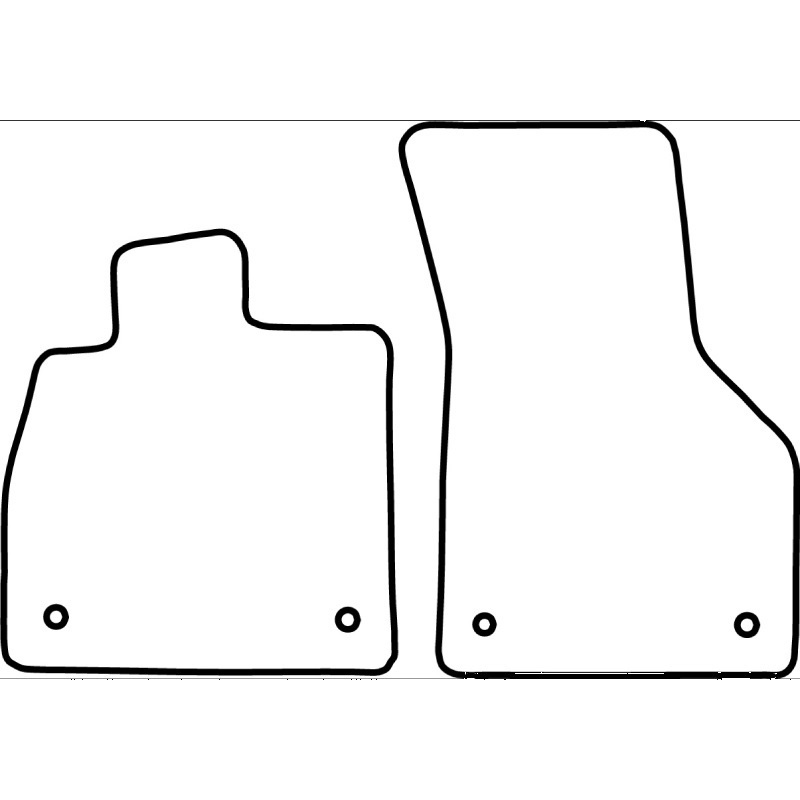 Set de tapis de sol en velours sur mesure pour Audi TT 2014- (seulement avant)