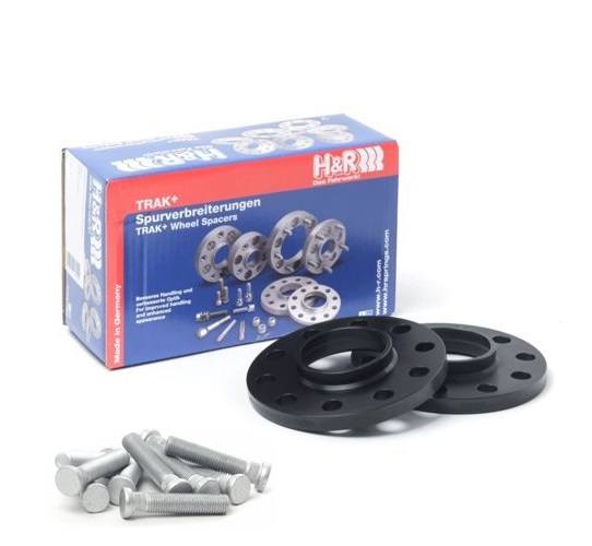 H&R Set des espaceurs de roues Système-DRS 30mm par essieu - Cartouche de boulon 5x130 - Moyeu 71,6mm - Taille de boulon M14x1,5 - sur mesure pour Porsche - Noir