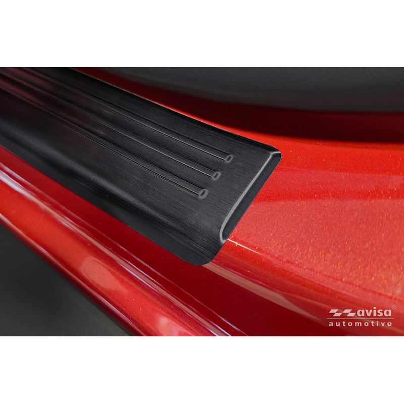 Avisa Seuils de portes inoxydable noir sur mesure pour Opel Frontera (EV) 2024- - 'Lines' - 4-pièces